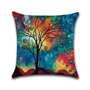 🏷️ BNWT Pair of Colorful Tree Accent Pillow Covers